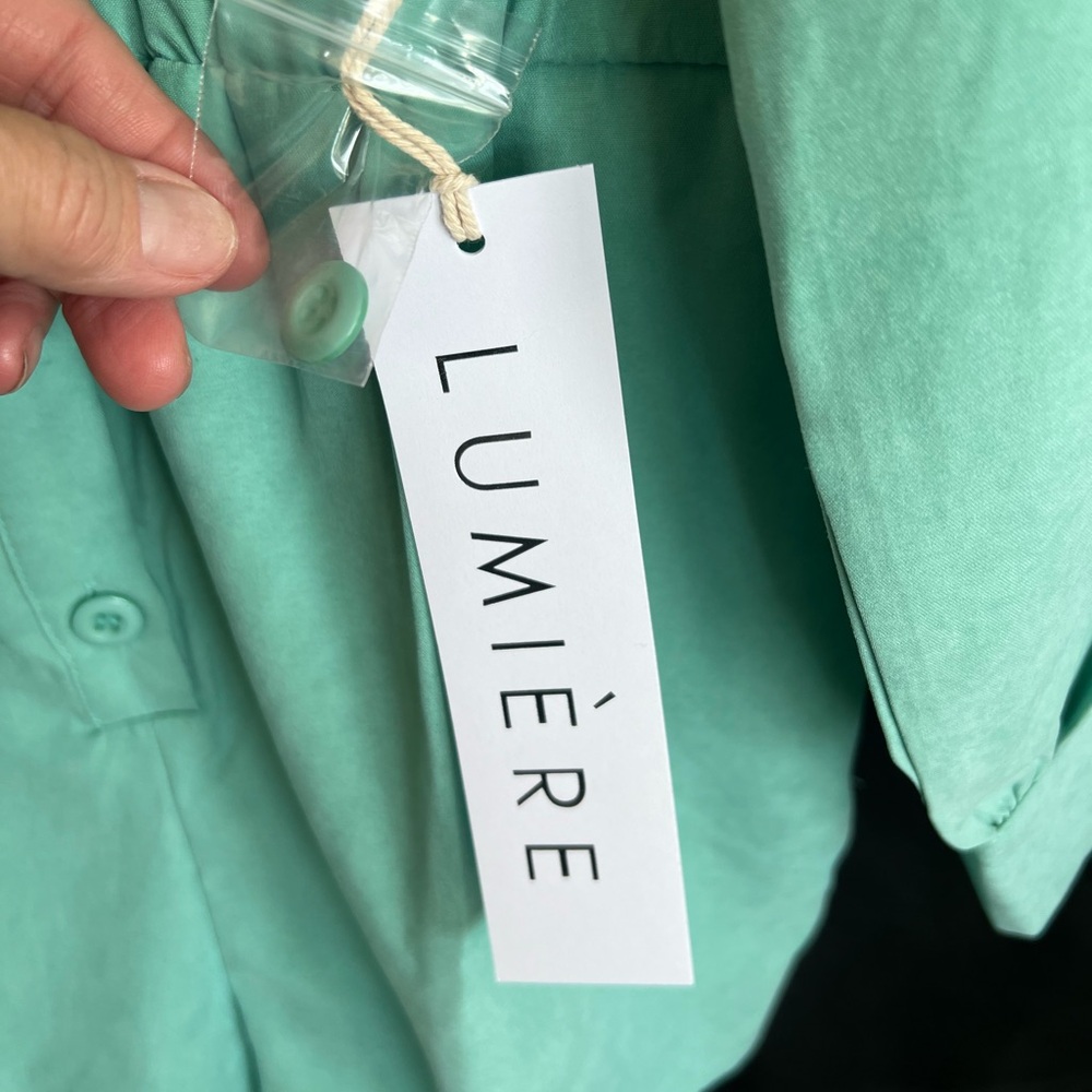 🆕 💚 NWT LUMIERE Stunning Mint Green Romper | Size Small - Picture 6 of 11